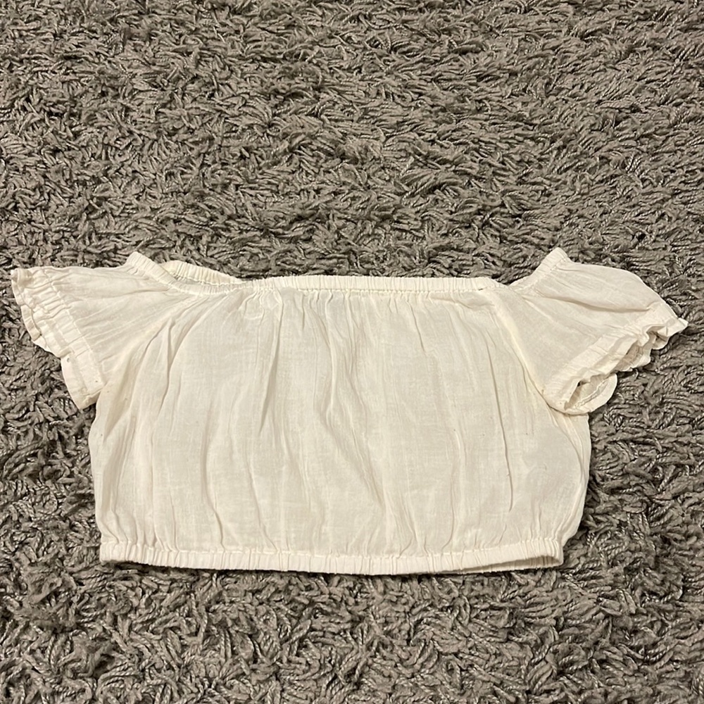 aerie off the shoulder crop tee size Xs